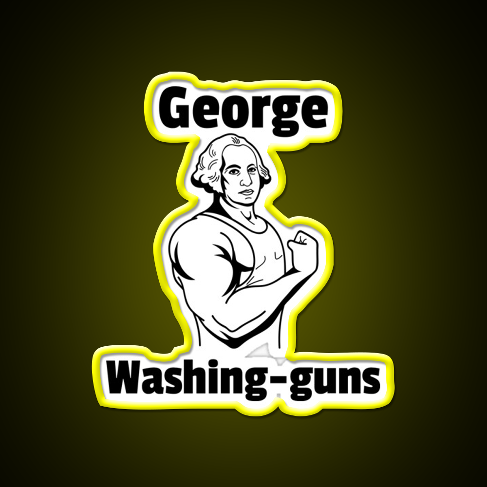 George Washing Guns Gym Fitness Led Neon Sign Rgb Color