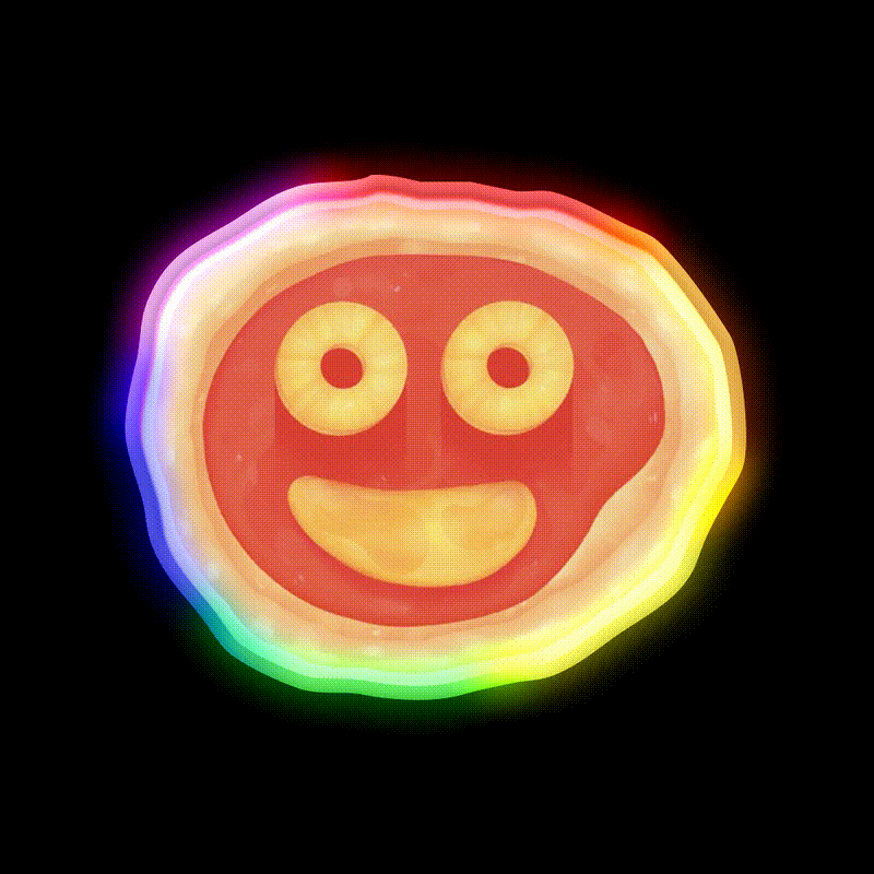 George X Pizza Snack Food Led Neon Sign Rgb Color - LED neon sign close-up detail