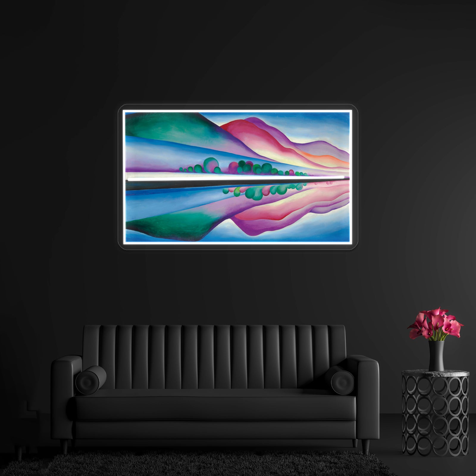 Georgia Okeeffe Lake George Reflection Wall Artwork Neon Signs | Shineneon