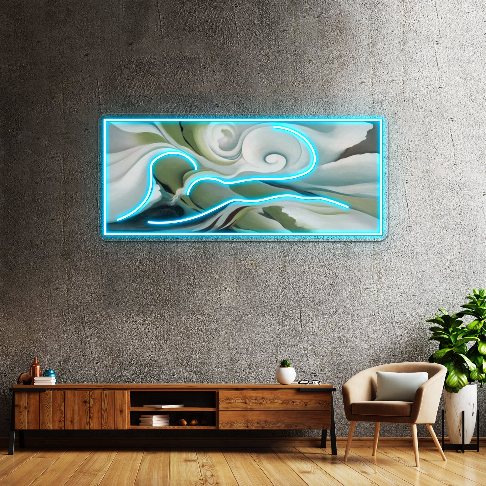 Georgia Okeeffe Nature Forms Gaspe Wall Artwork Neon Signs | Shineneon