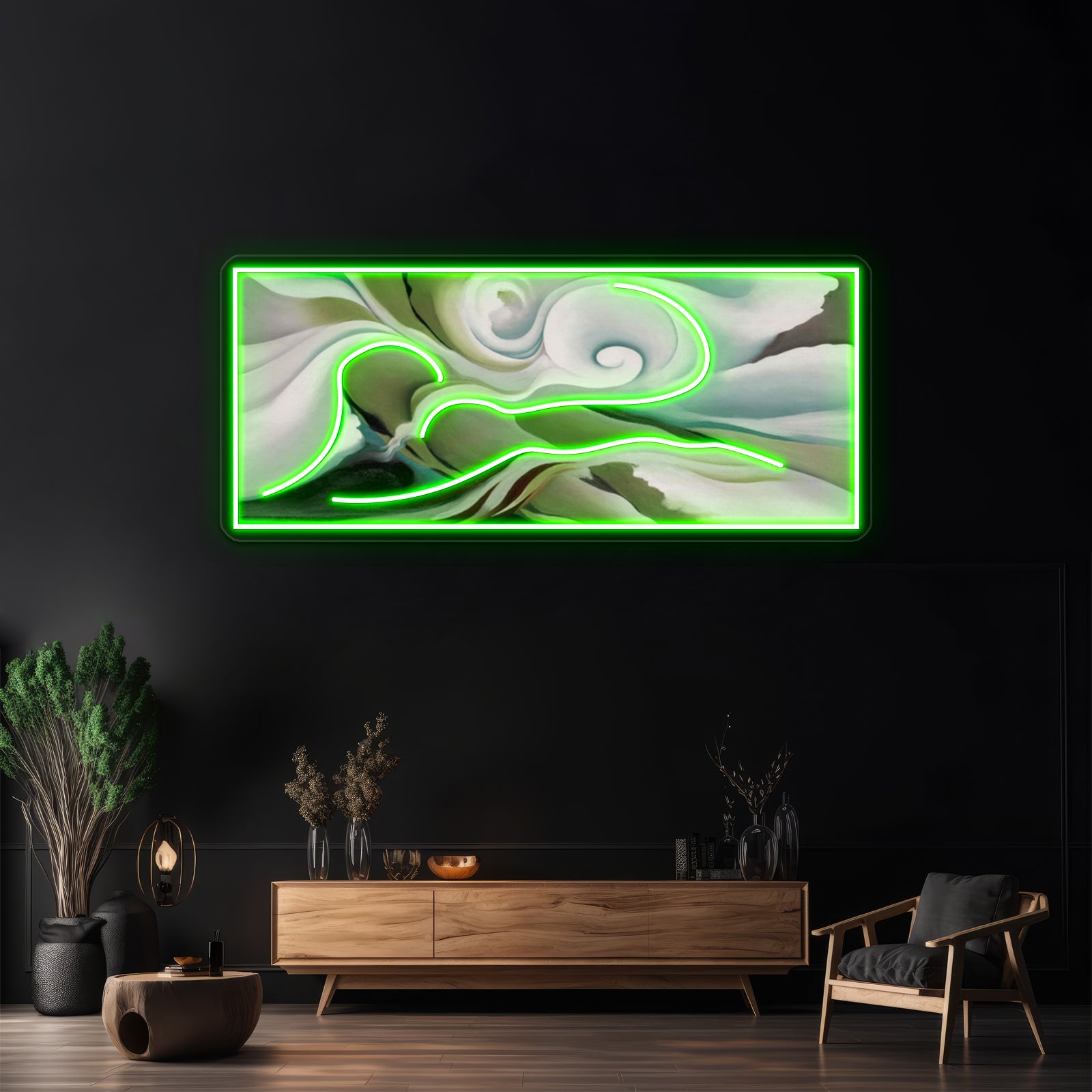Georgia Okeeffe Nature Forms Gaspe Wall Artwork Neon Signs | Shineneon