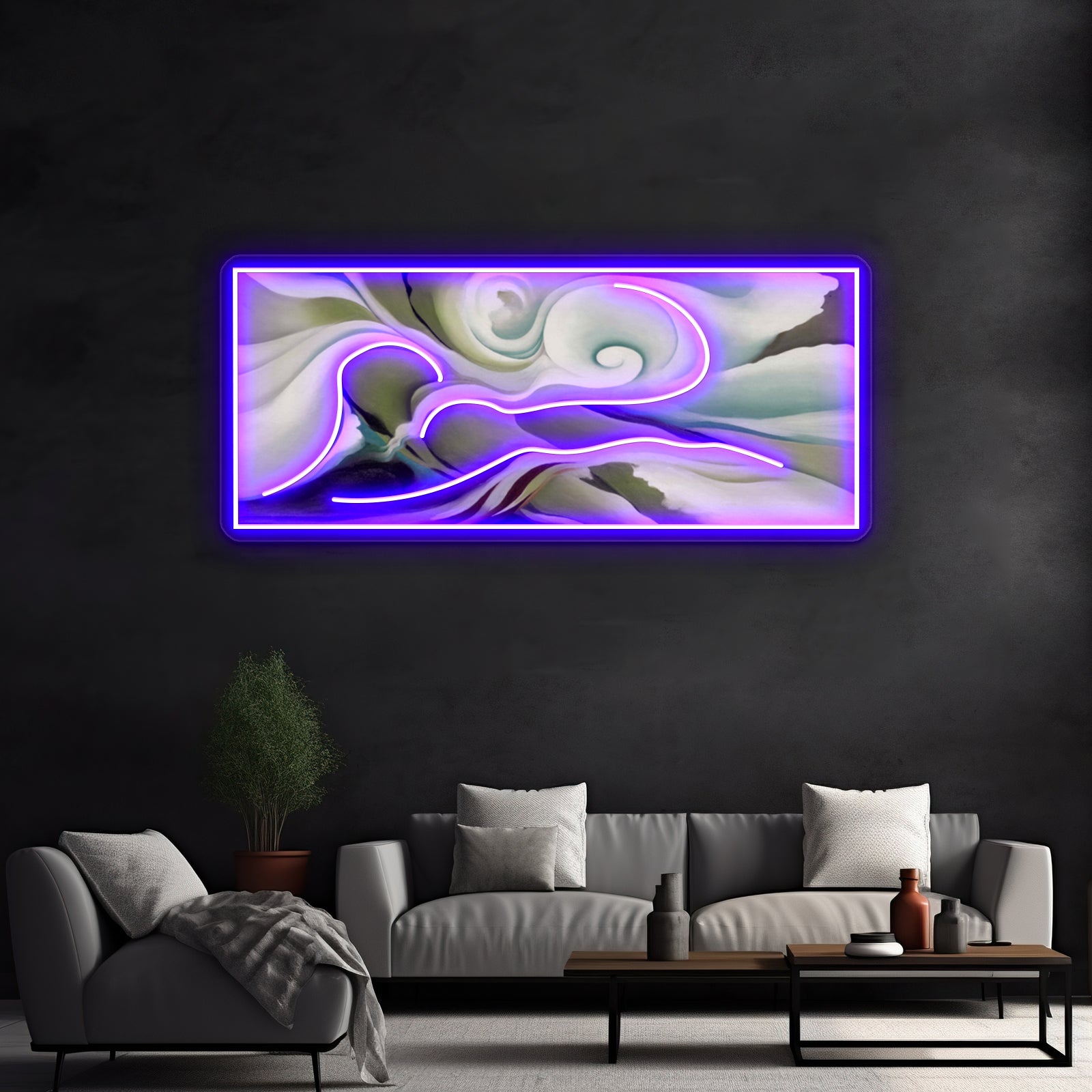 Georgia Okeeffe Nature Forms Gaspe Wall Artwork Neon Signs | Shineneon