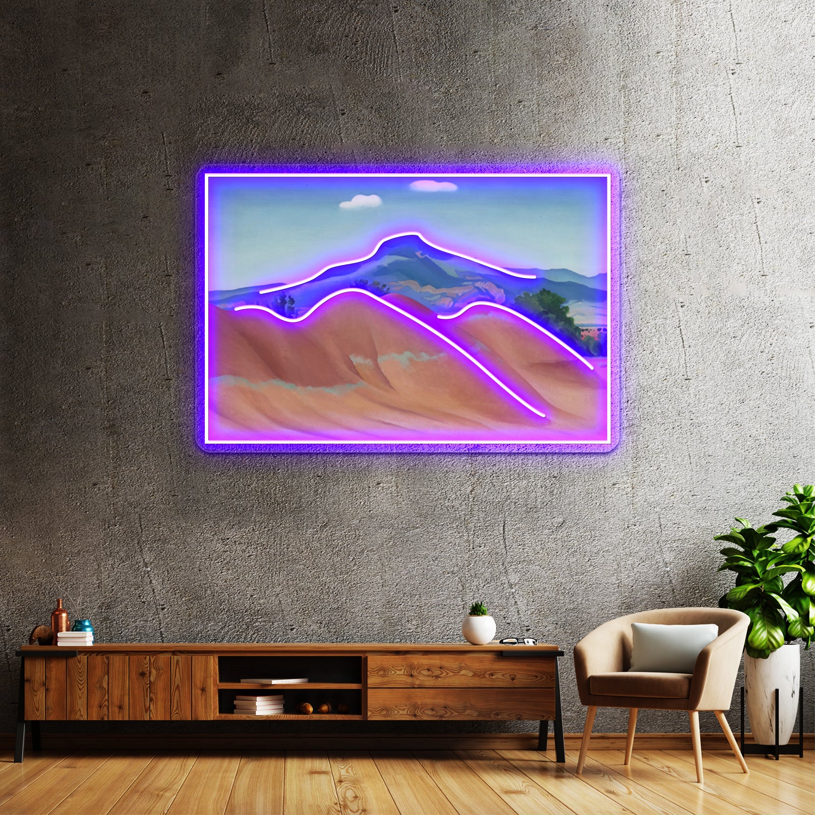 Georgia Okeeffe Red Hills Wall Artwork Neon Signs | Shineneon