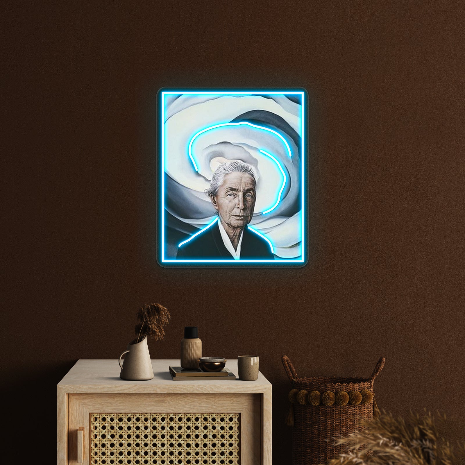 Georgia Okeeffe Self Portrait Wall Artwork Neon Signs | Shineneon