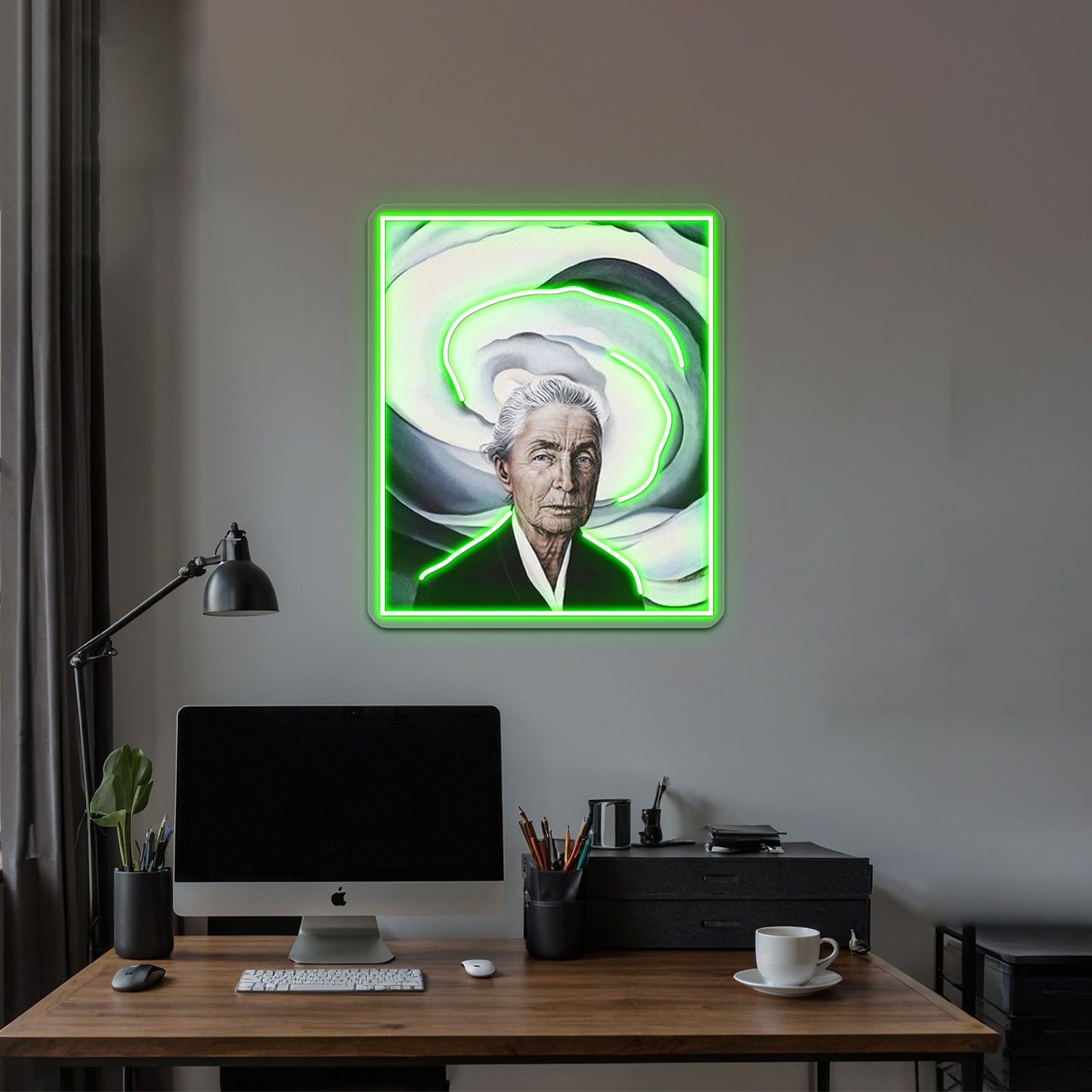 Georgia Okeeffe Self Portrait Wall Artwork Neon Signs | Shineneon