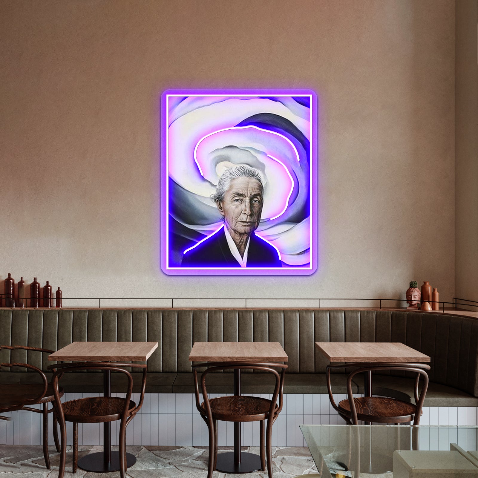 Georgia Okeeffe Self Portrait Wall Artwork Neon Signs | Shineneon