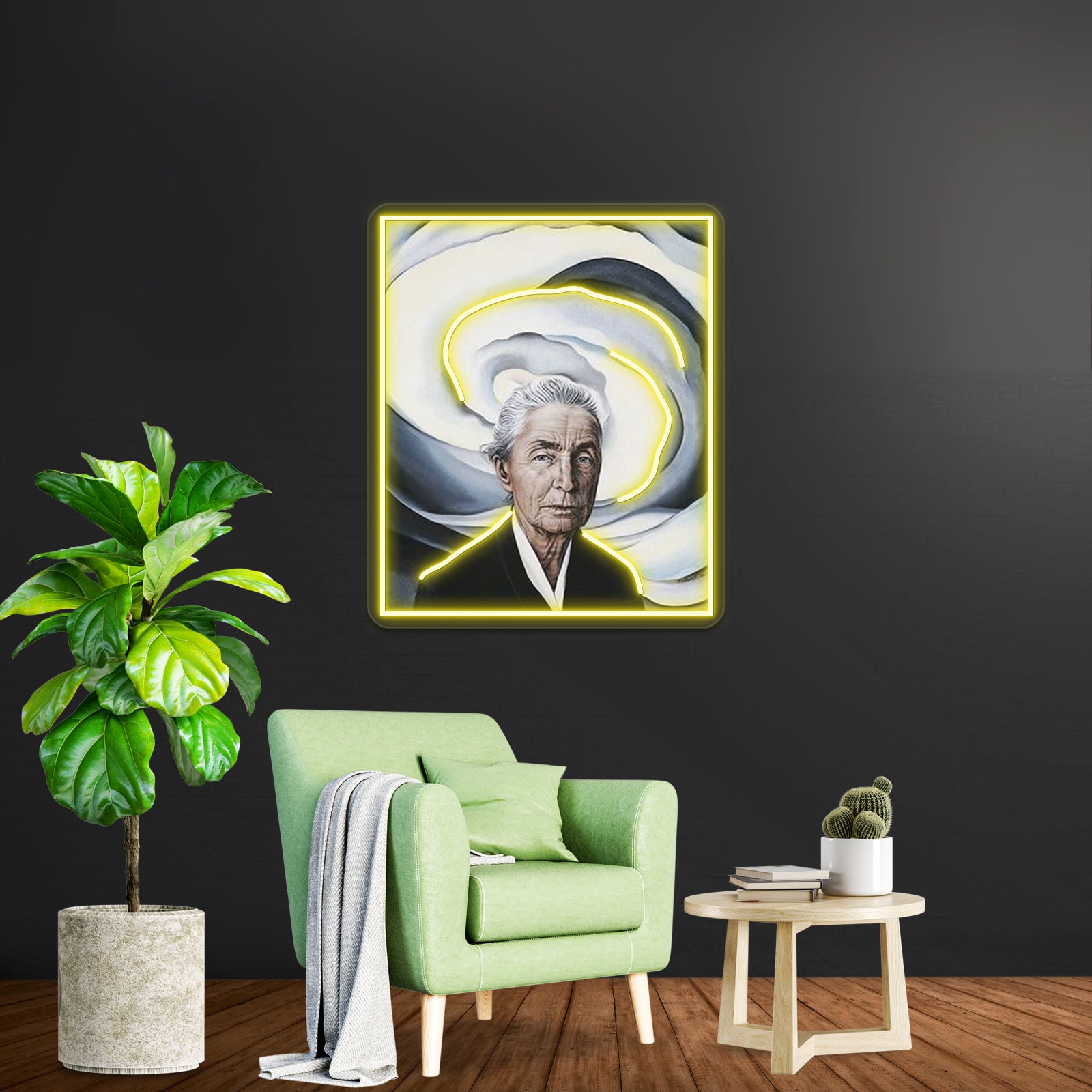 Georgia Okeeffe Self Portrait Wall Artwork Neon Signs | Shineneon