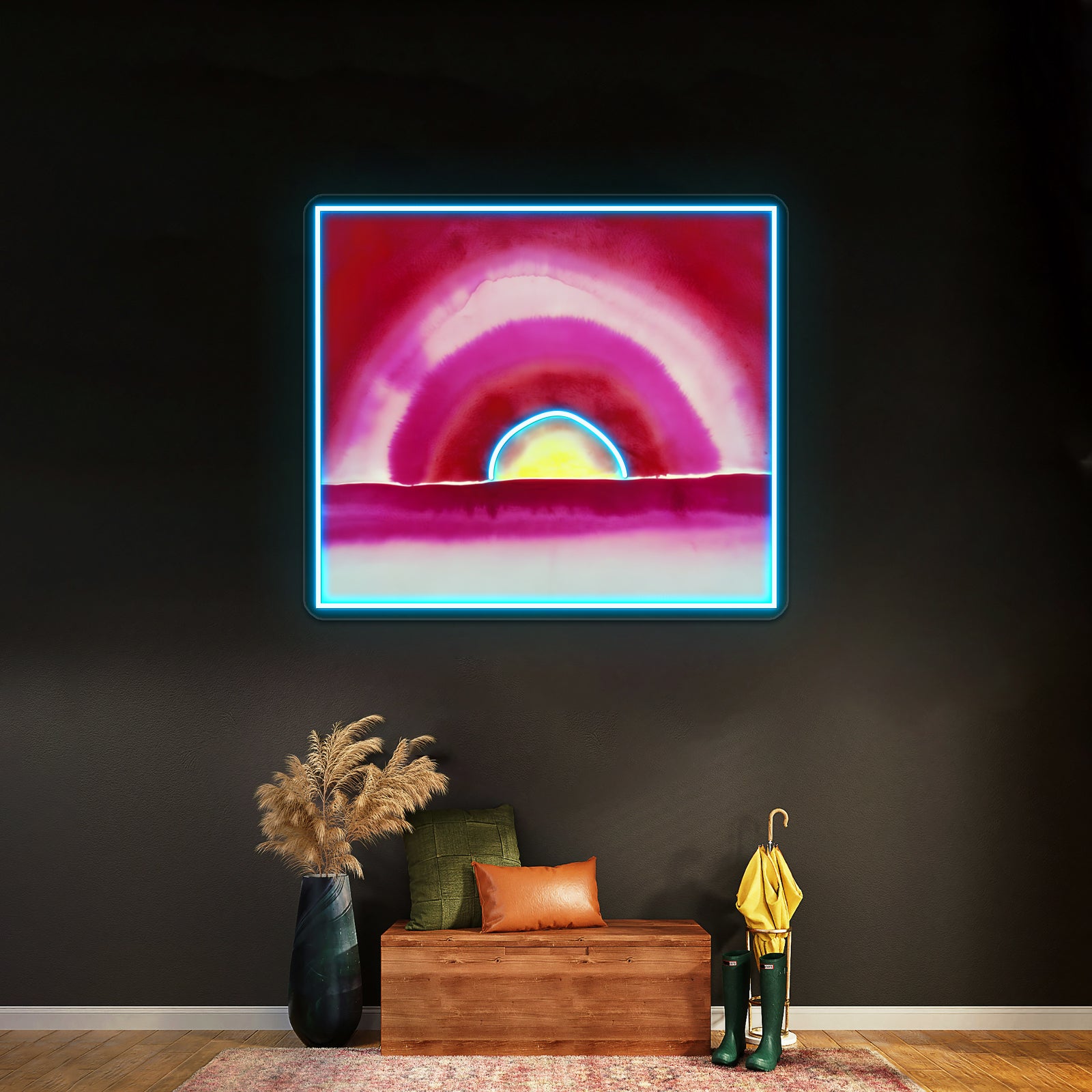 Georgia Okeeffe Sunrise Watercolor 1916 Wall Artwork Neon Signs | Shineneon