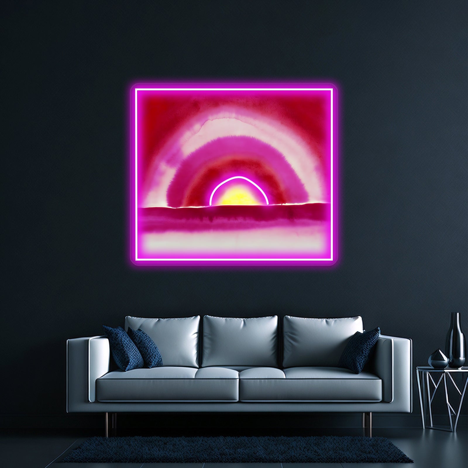 Georgia Okeeffe Sunrise Watercolor 1916 Wall Artwork Neon Signs | Shineneon