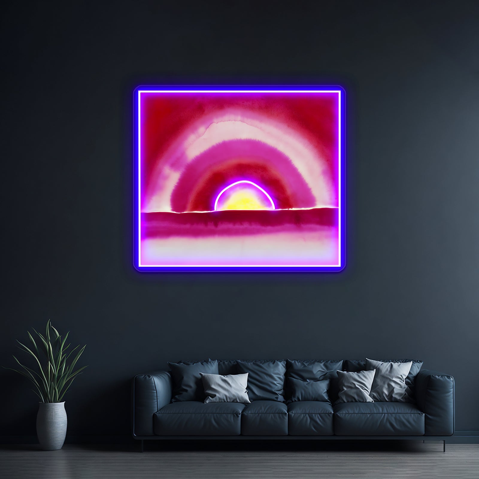 Georgia Okeeffe Sunrise Watercolor 1916 Wall Artwork Neon Signs | Shineneon