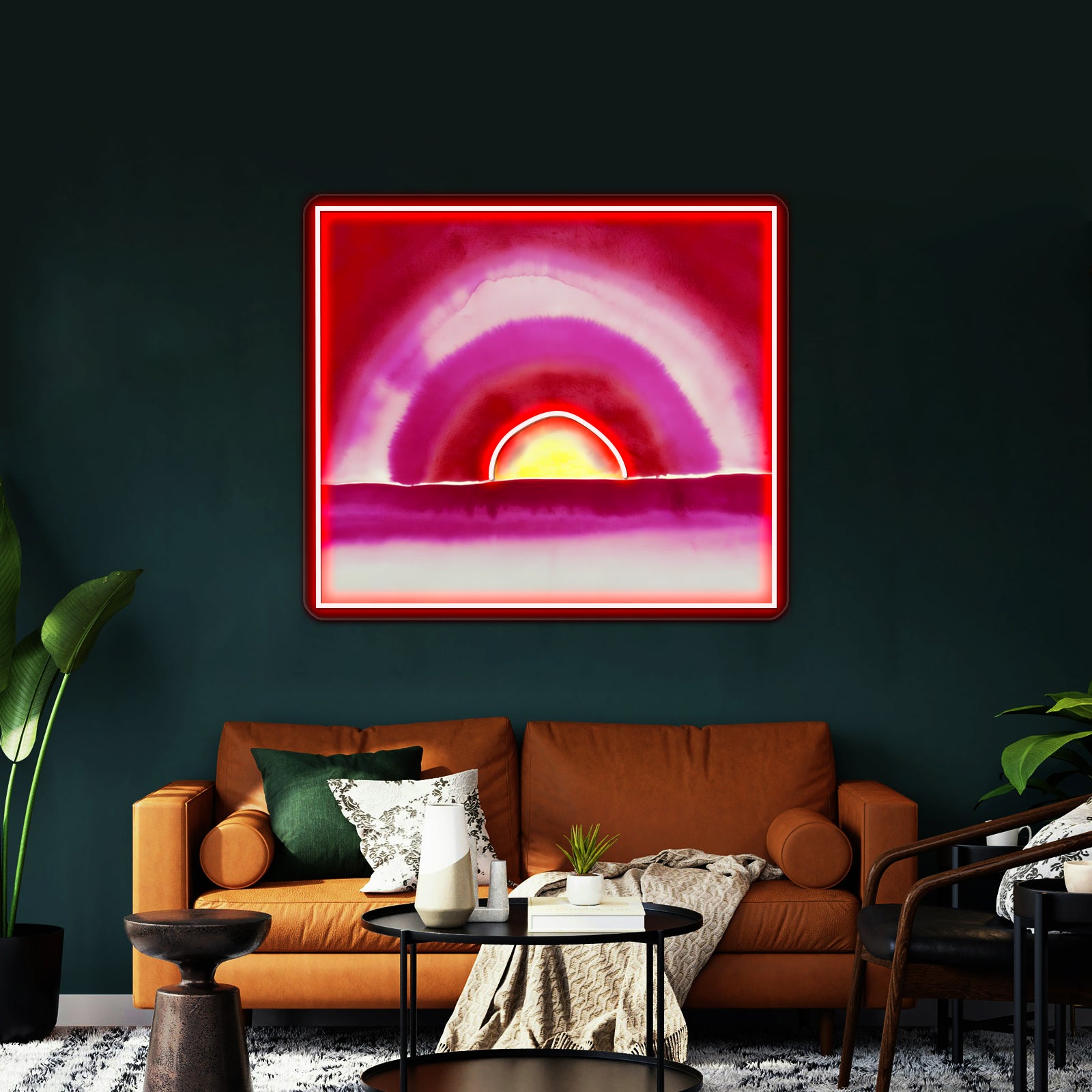Georgia Okeeffe Sunrise Watercolor 1916 Wall Artwork Neon Signs | Shineneon