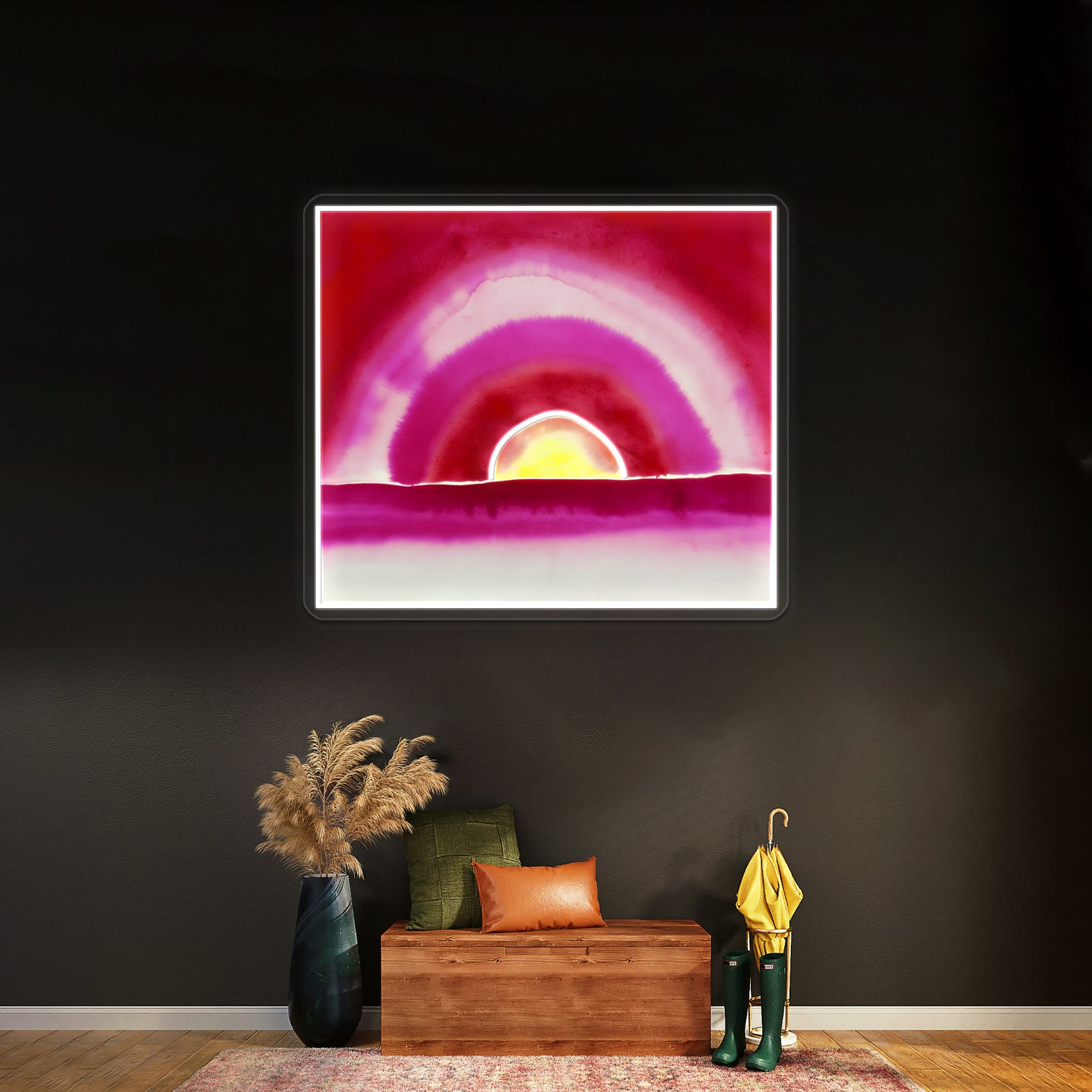 Georgia Okeeffe Sunrise Watercolor 1916 Wall Artwork Neon Signs | Shineneon