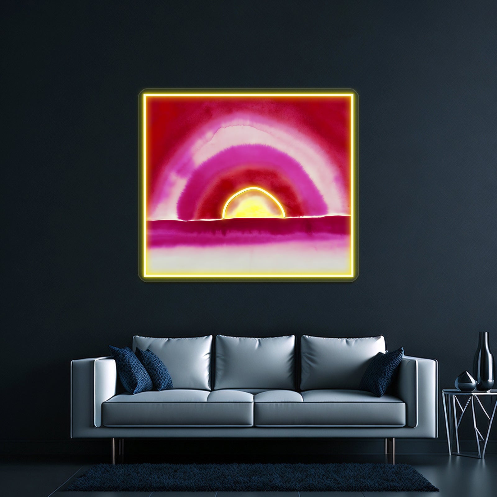 Georgia Okeeffe Sunrise Watercolor 1916 Wall Artwork Neon Signs | Shineneon