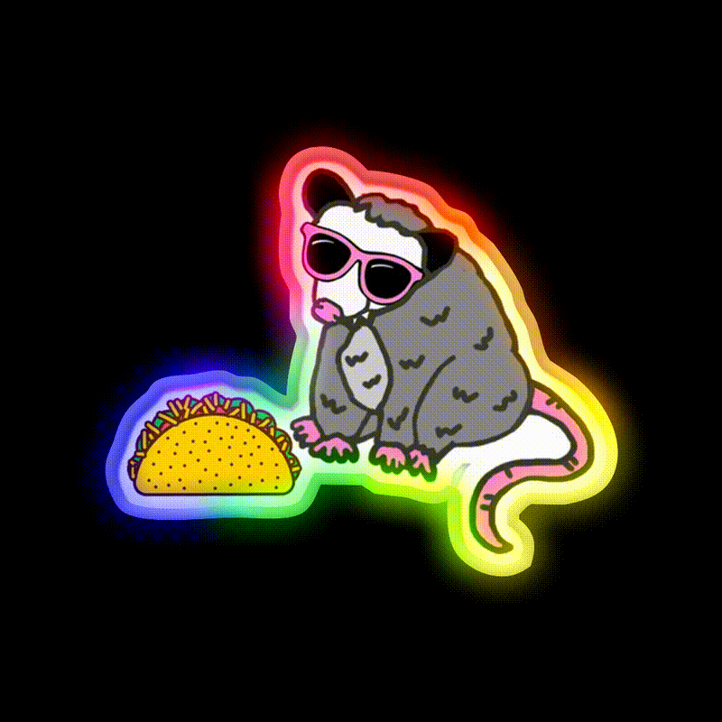 Gertie And Taco Led Neon Sign Mexican Food Sign Rgb Color - LED neon sign close-up detail