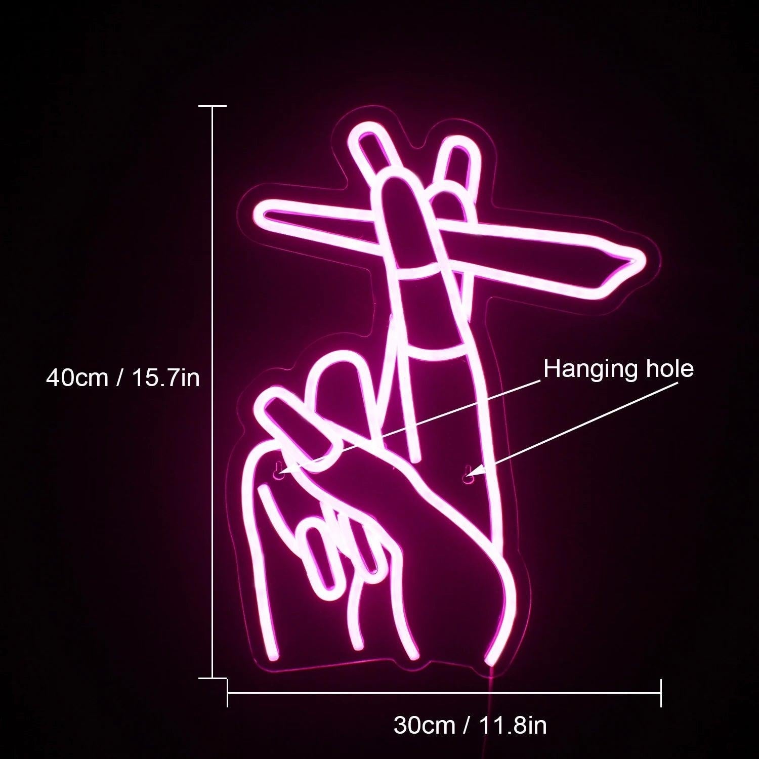 Gesture V With Pen Affortable LED Neon Sign - Shineneon