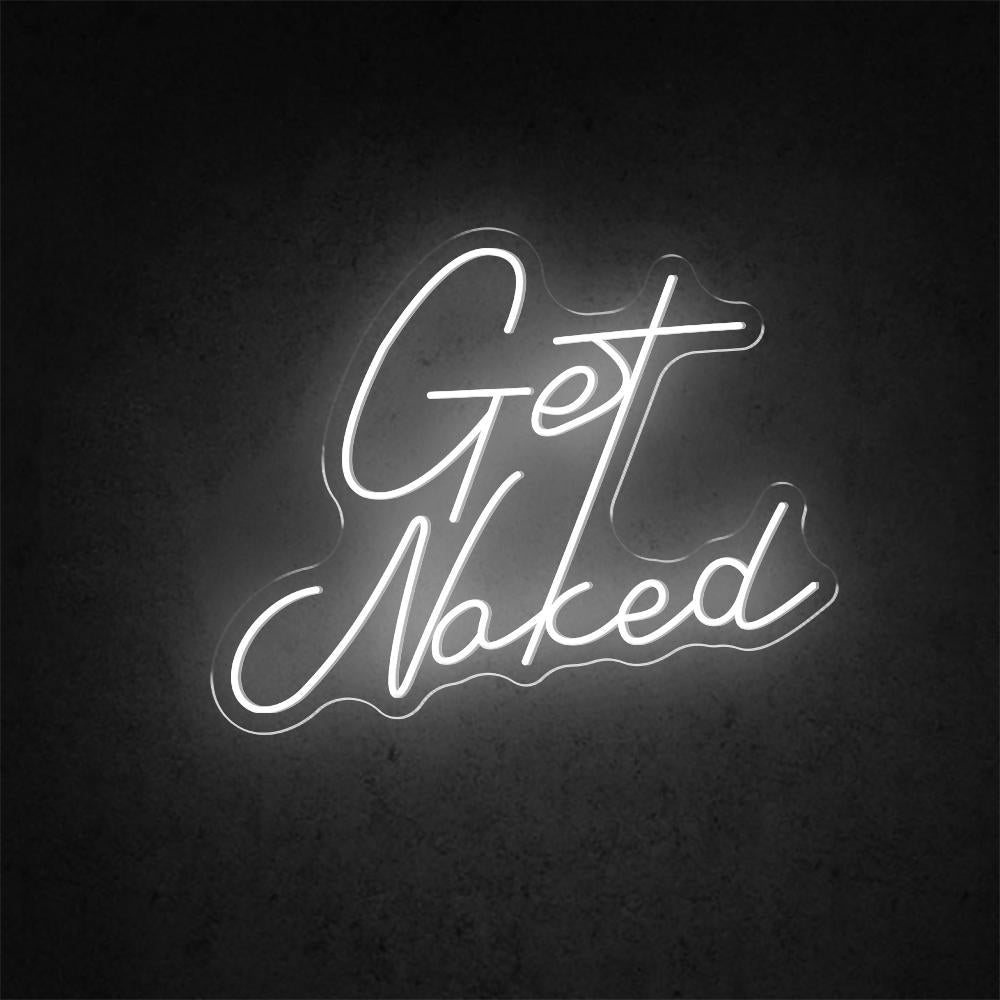 Get Naked Red Handwritten-Style Led Neon Sign For Romantic Floral Bar Decor | Shineneon