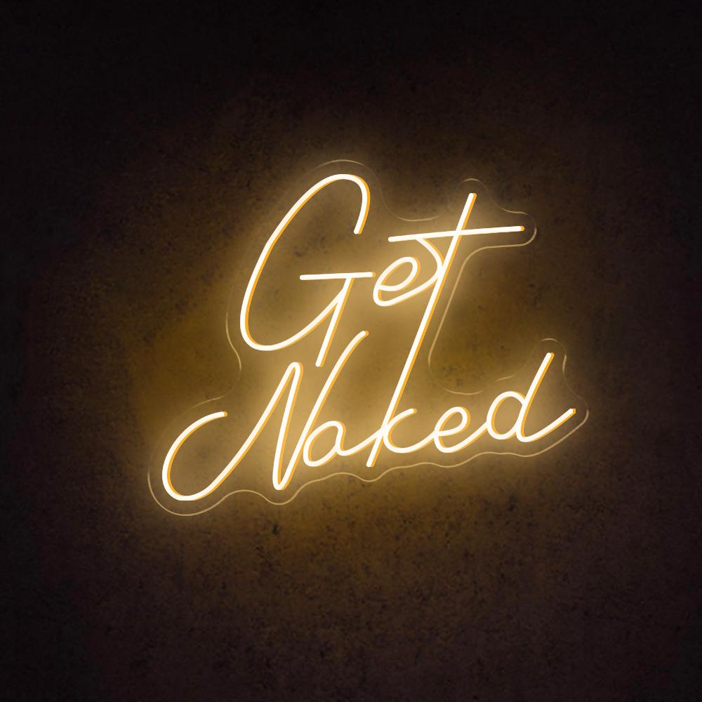Get Naked Red Handwritten-Style Led Neon Sign For Romantic Floral Bar Decor | Shineneon