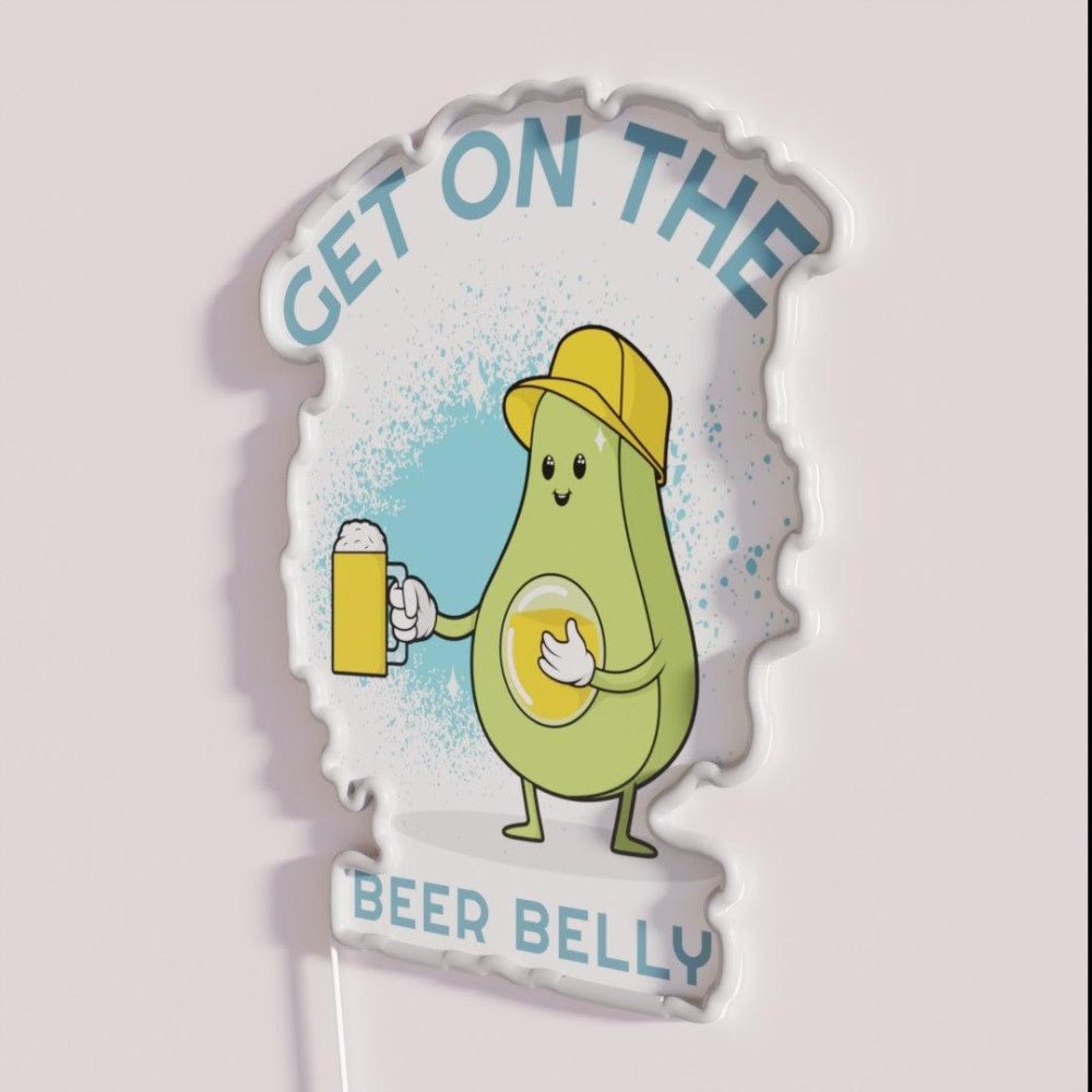 Get On The Beer Belly Best Gift For Man Rgb Led Neon Sign - Shineneon