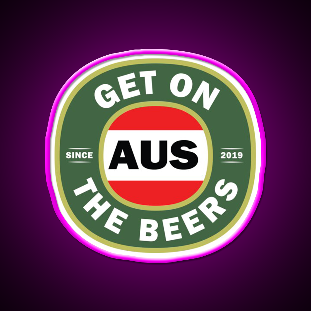 Get On The Beers Beer Bar Decor Led Neon Sign Rgb Color