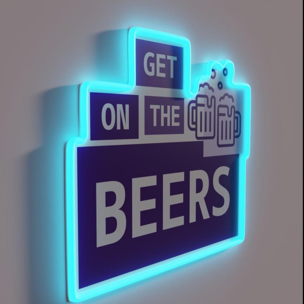 Get On The Beers Dan Andrews Rgb Led Neon Sign Bar Wall Decor - Shineneon