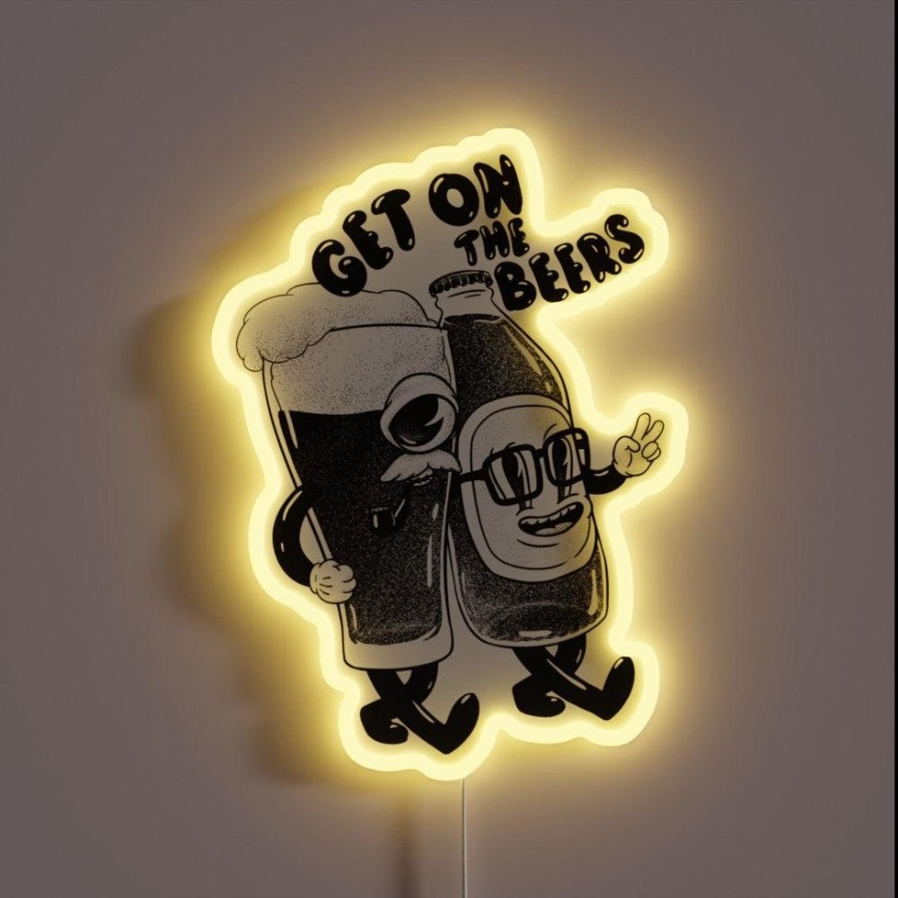 Get On The Beers For White Rgb Led Neon Sign - Shineneon