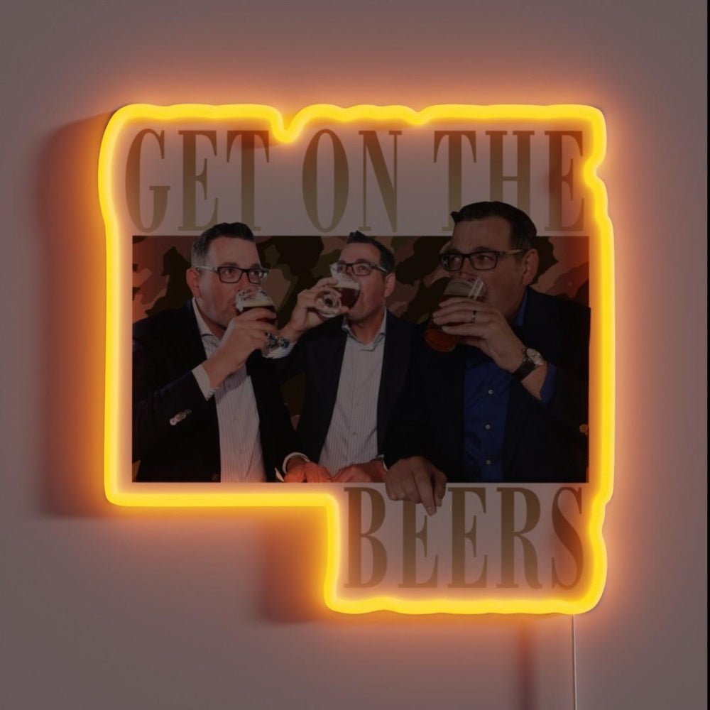 Get On The Beers Funny Daniel Andrews Classic Rgb Led Neon Sign - Shineneon