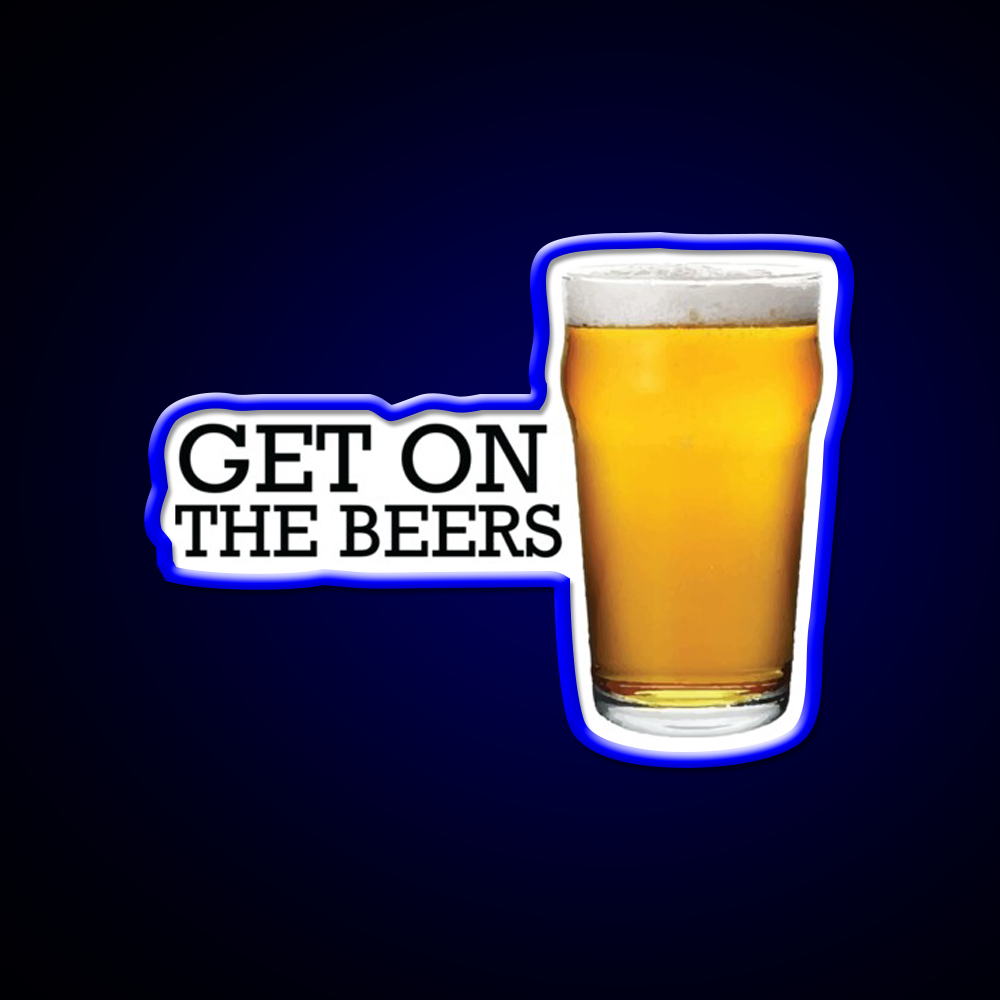 Get On The Beers Glass Beer Bar Decor Led Neon Sign Rgb Color - LED neon sign view 5