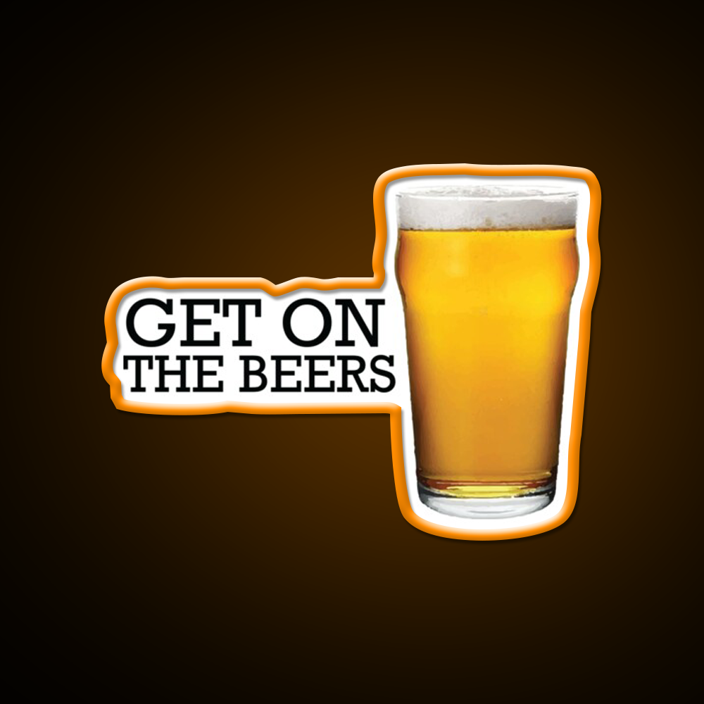 Get On The Beers Glass Beer Bar Decor Led Neon Sign Rgb Color - LED neon sign view 6