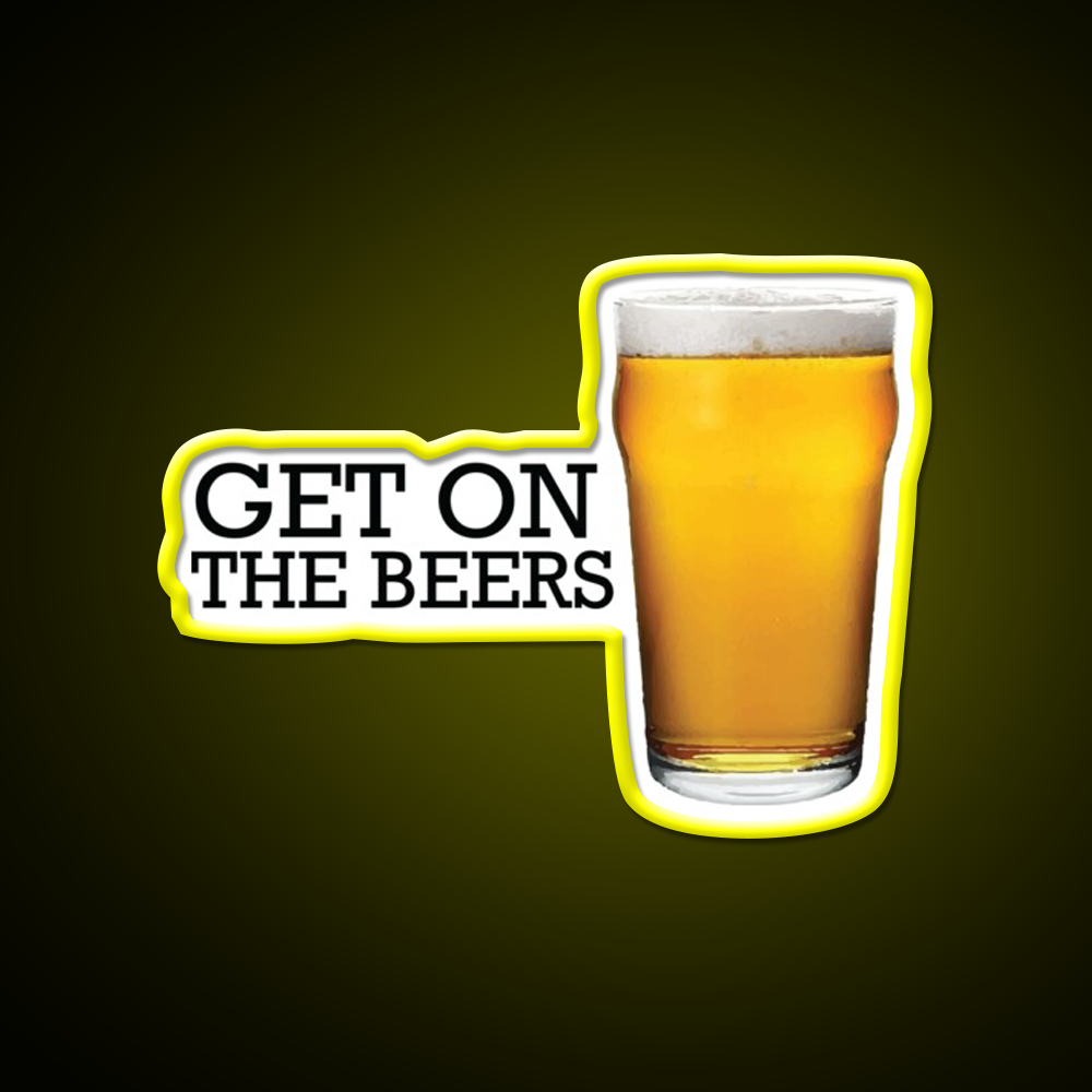 Get On The Beers Glass Beer Bar Decor Led Neon Sign Rgb Color - LED neon sign view 7