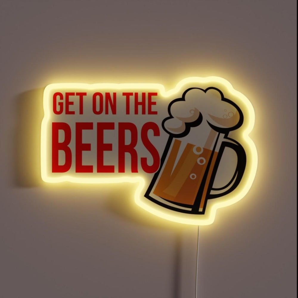 Get On The Beers Rgb Led Neon Sign Bar Art - Shineneon