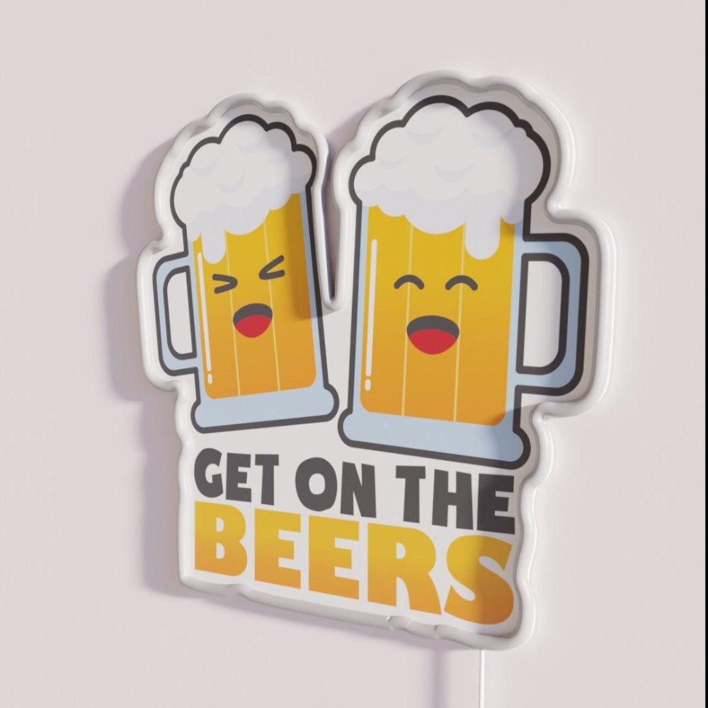 Get On The Beers Rgb Led Neon Sign Bar Decors - Shineneon