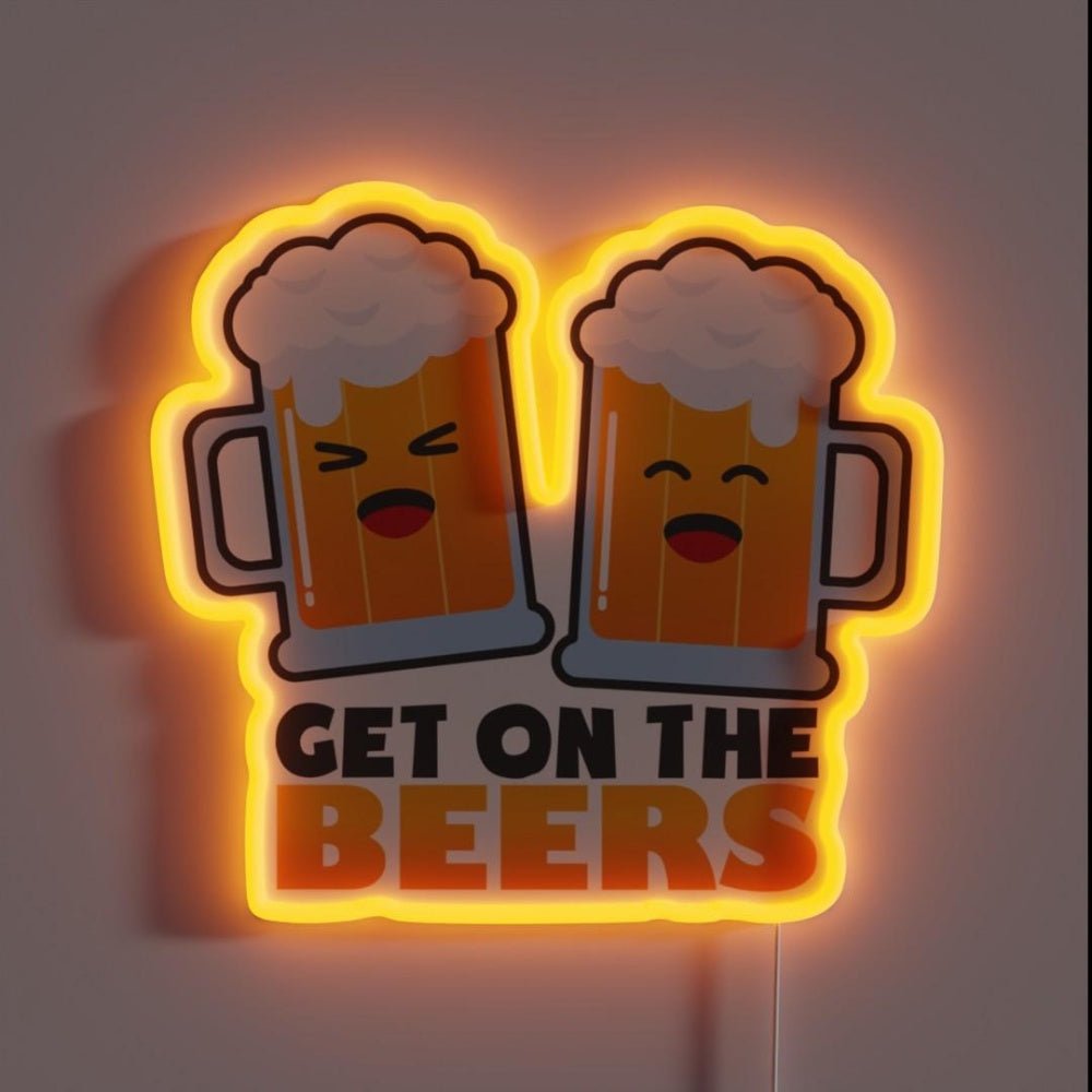 Get On The Beers Rgb Led Neon Sign Bar Decors - Shineneon