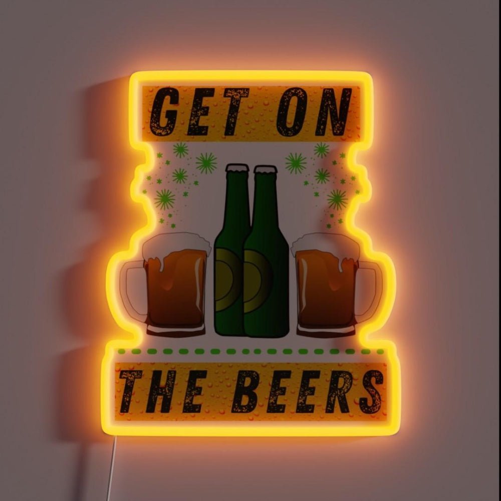Get On The Beers Rgb Led Neon Sign Bar Led Signs - Shineneon