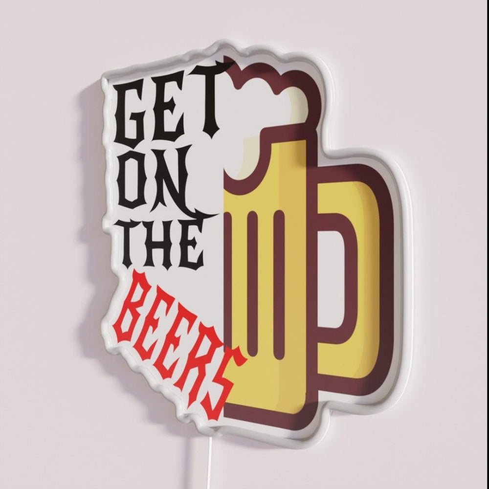 Get On The Beers Rgb Led Neon Sign Bar Wall Decor - Shineneon