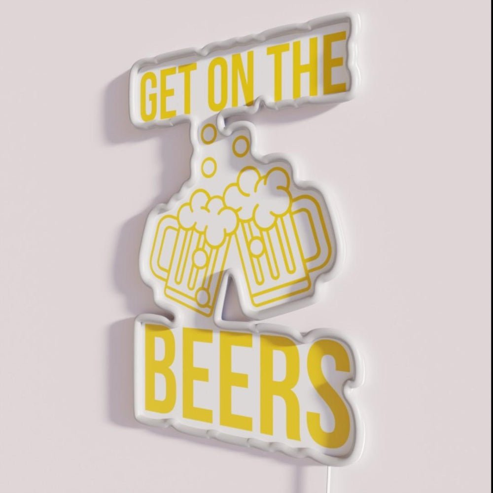 Get On The Beers Rgb Led Neon Sign Bar Wall Decors - Shineneon