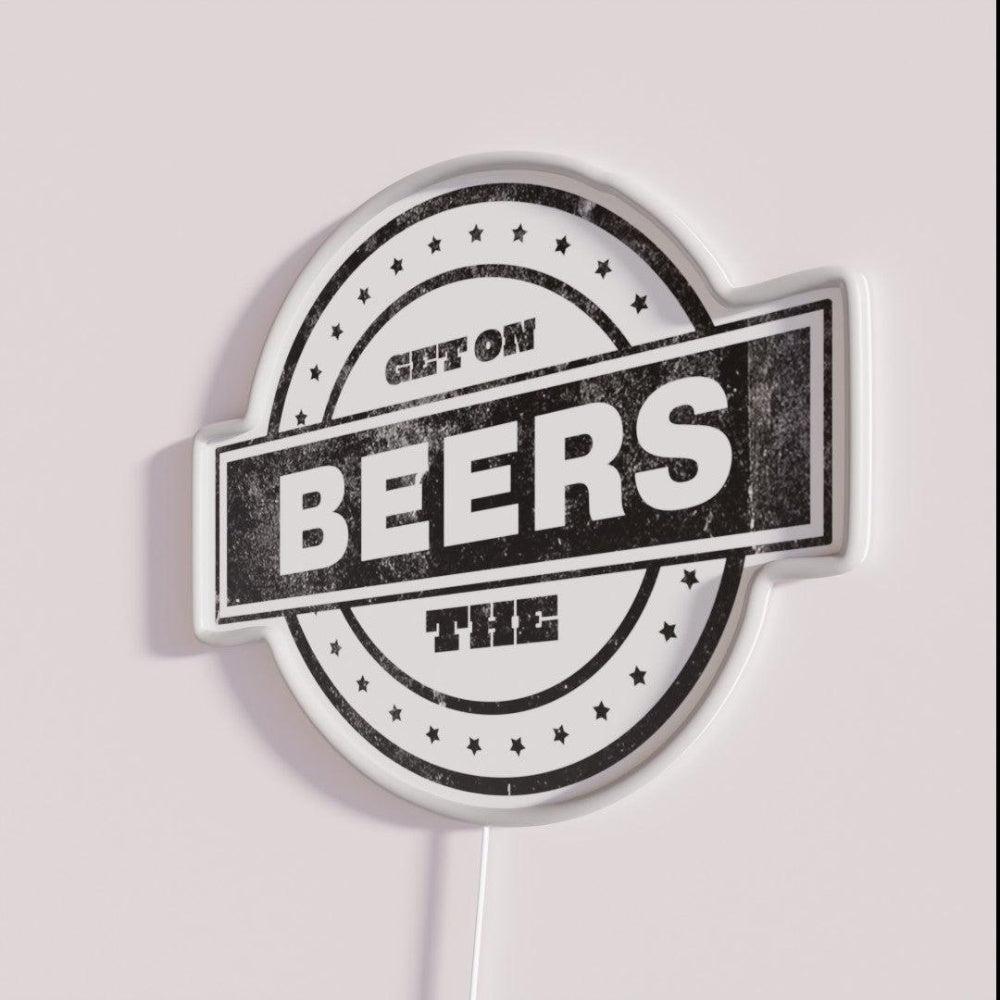 Get On The Beers Rgb Led Neon Sign Bar Wall Neon - Shineneon