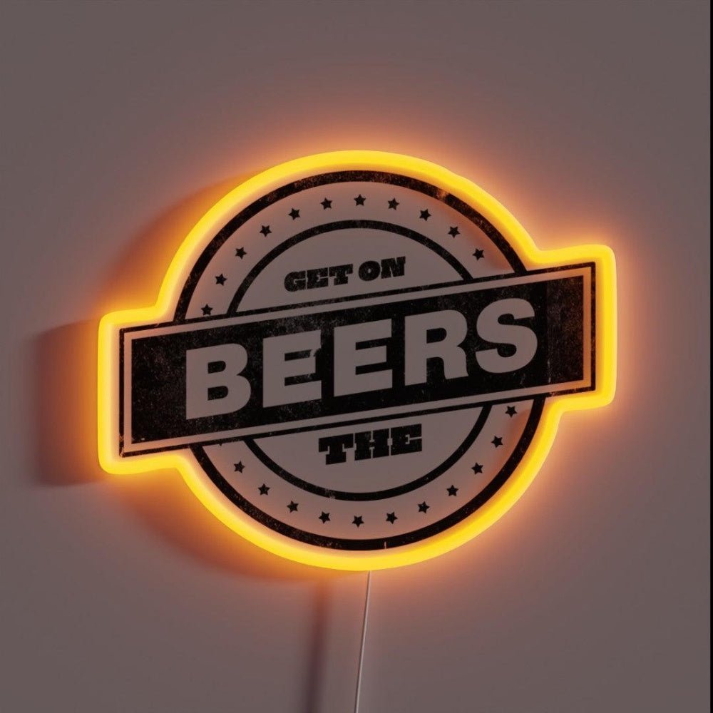 Get On The Beers Rgb Led Neon Sign Bar Wall Neon - Shineneon