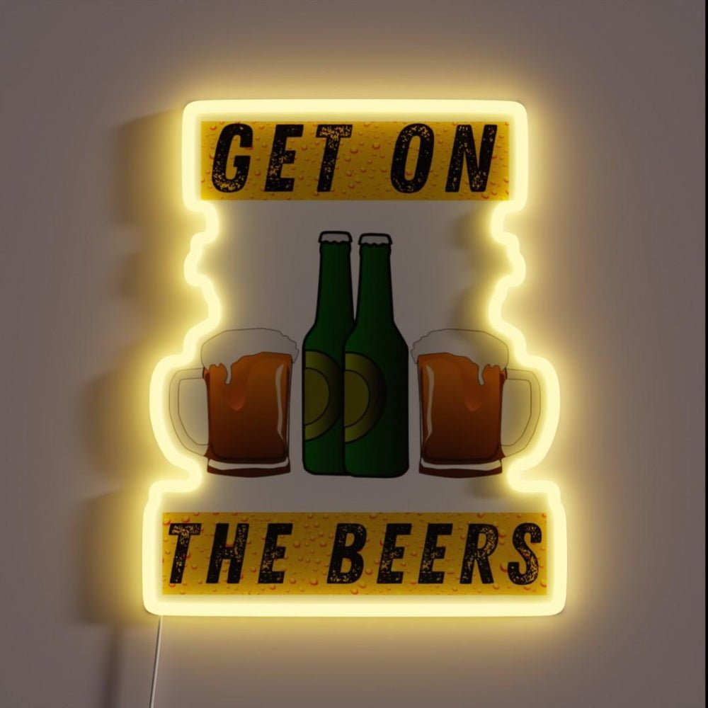 Get On The Beers Rgb Led Neon Sign Restaurant Led Sign - Shineneon
