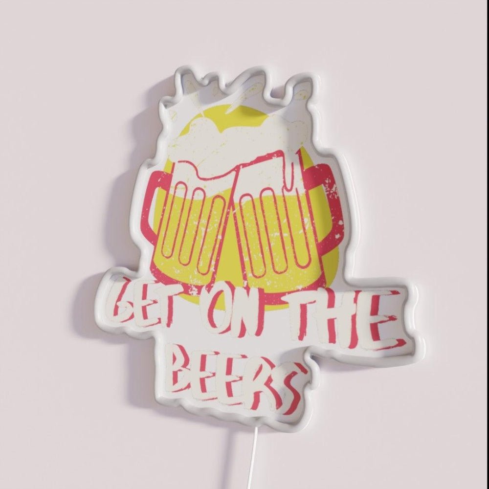 Get On The Beers Rgb Led Neon Sign Restaurant Led Signs - Shineneon