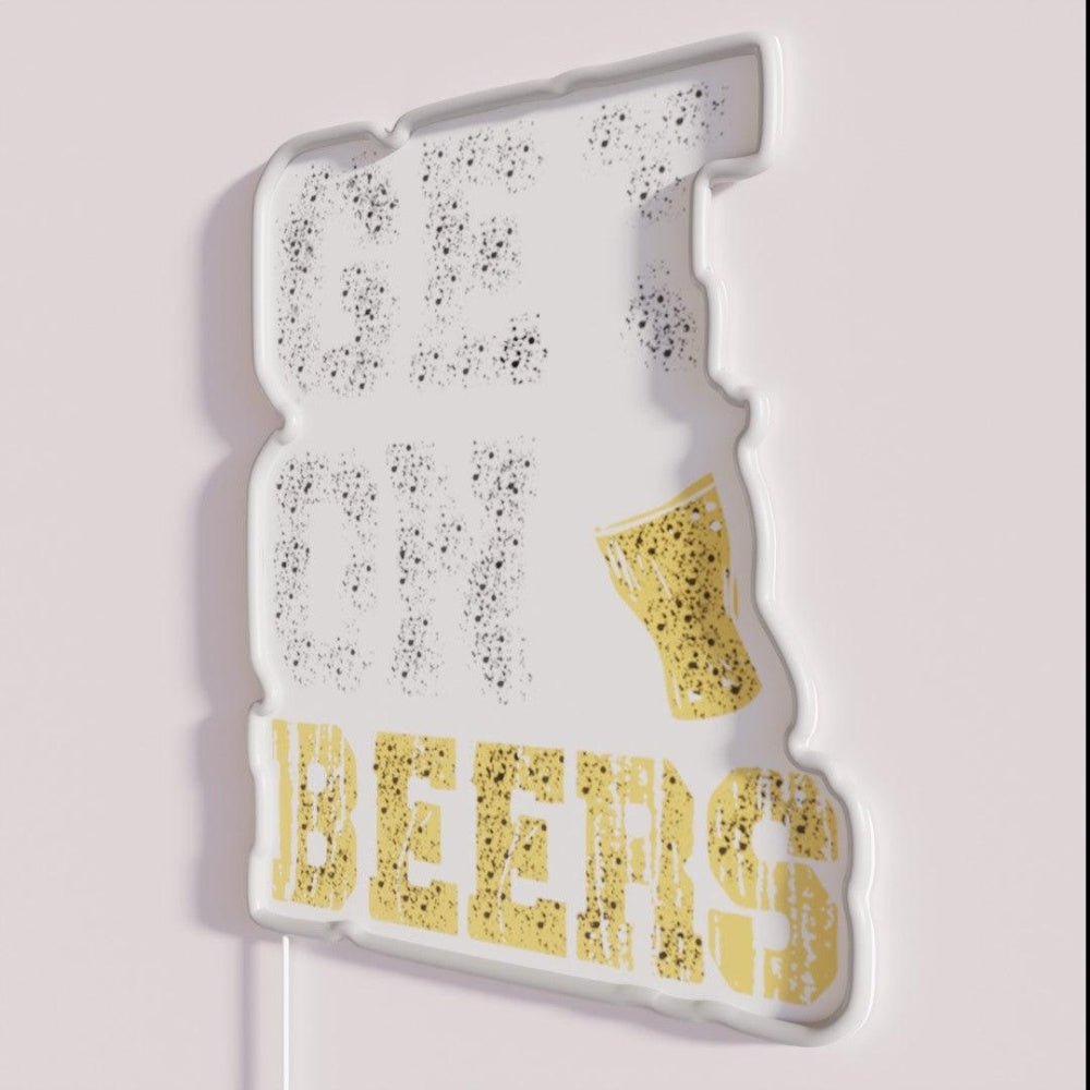 Get On The Beers Rgb Led Neon Sign Restaurant Neon Wall Art - Shineneon