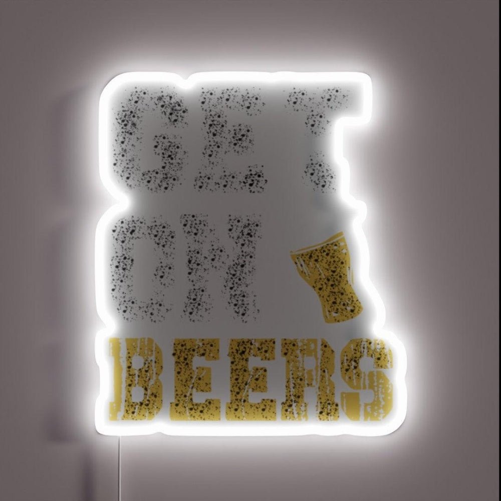 Get On The Beers Rgb Led Neon Sign Restaurant Neon Wall Art - Shineneon