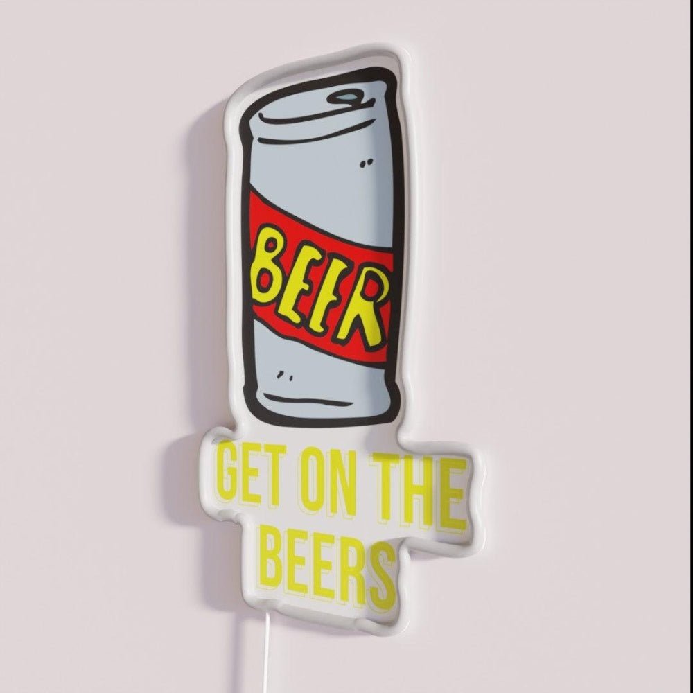 Get On The Beers Rgb Led Neon Sign Restaurant Wall Art - Shineneon