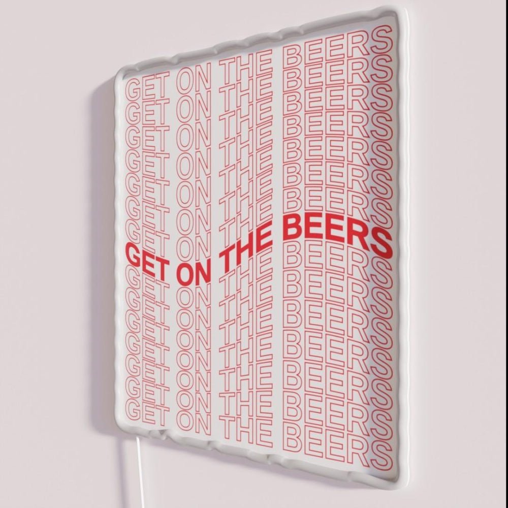 Get On The Beers Rgb Led Neon Sign Restaurant Wall Arts - Shineneon