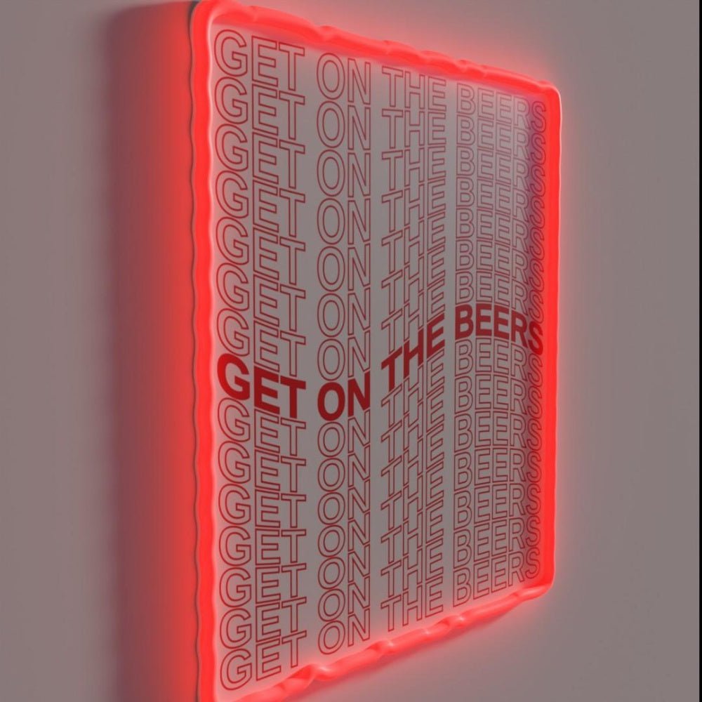 Get On The Beers Rgb Led Neon Sign Restaurant Wall Arts - Shineneon