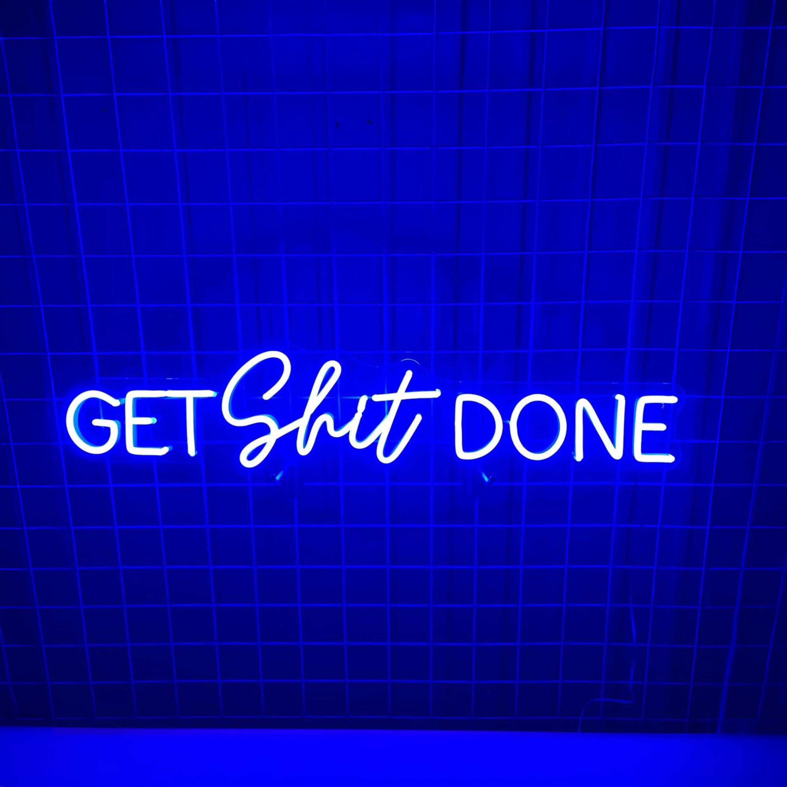 Get Shit Done Led Sign Bedroom Wall Art Handmade Wedding Sign | Shineneon