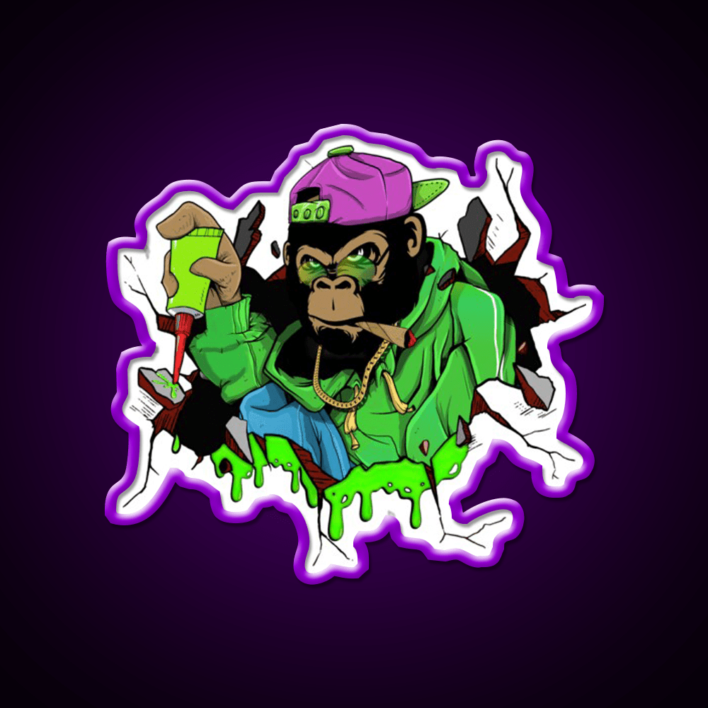 Gg4 Gorilla Glue Strain Amazing Art Hemp Inspired Green Leaf Led Neon Sign Rgb Color - Shineneon