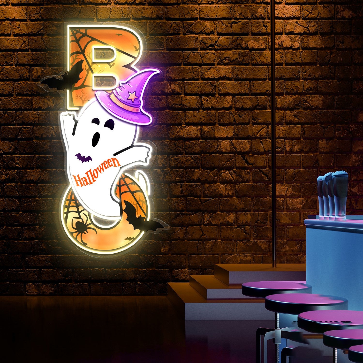 Ghost Boo Acrylic Led Neon Sign Halloween Decor | Shineneon