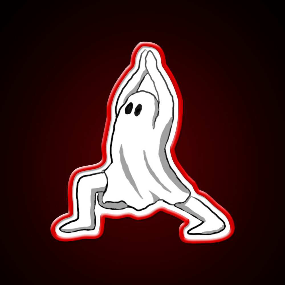 Ghost In Warrior I Pose Ghost Yoga Led Neon Sign Rgb Color