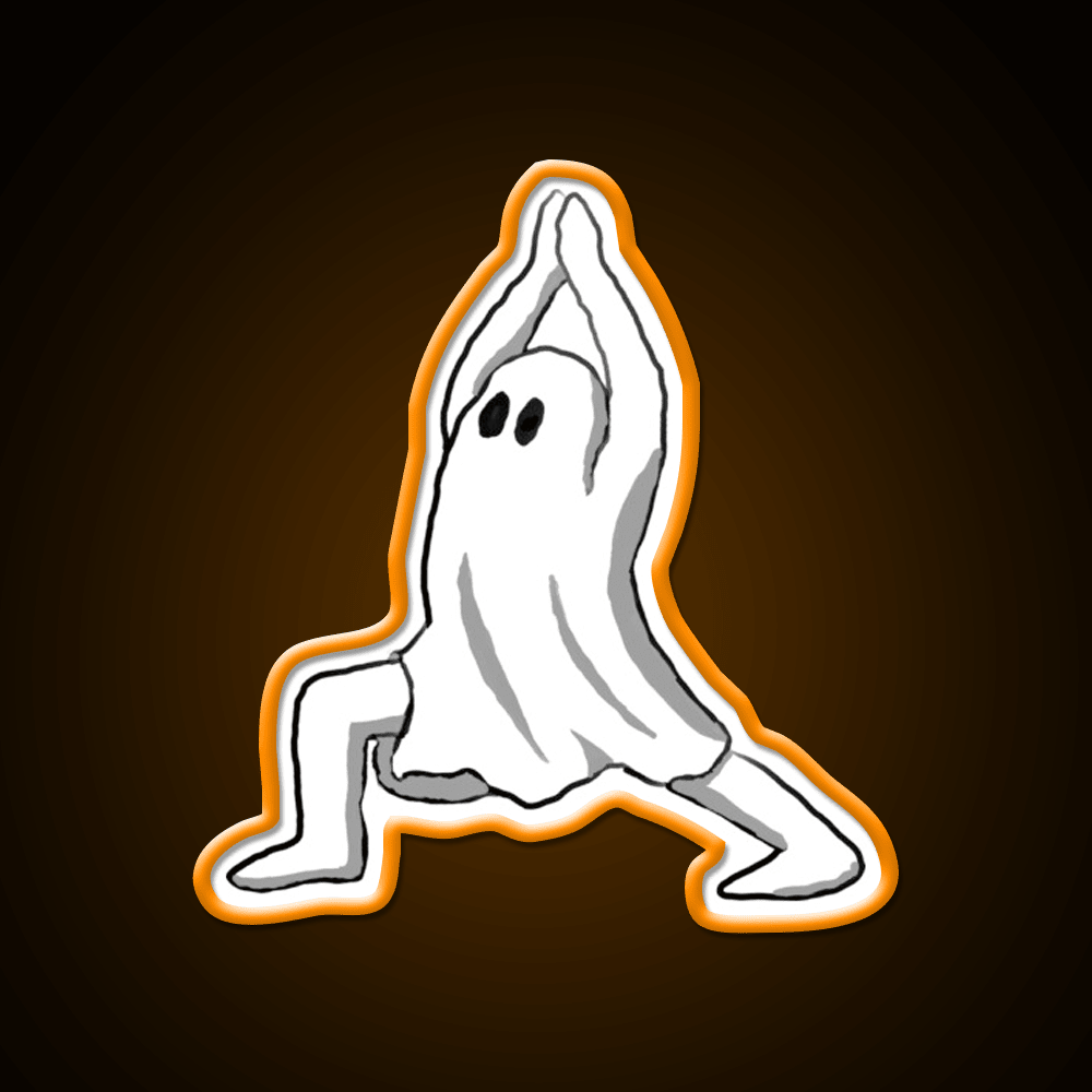 Ghost In Warrior I Pose Ghost Yoga Led Neon Sign Rgb Color - Shineneon