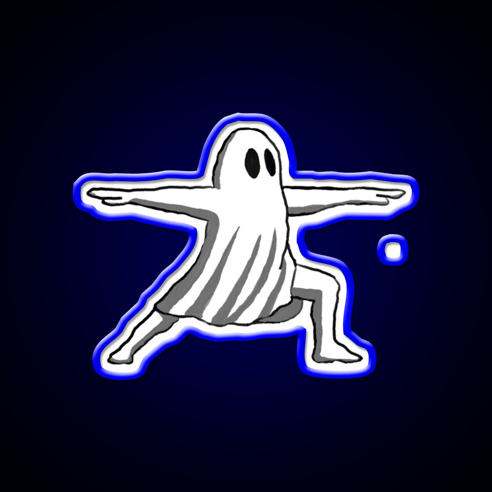 Ghost In Warrior Ii Pose Ghost Yoga Led Neon Sign Rgb Color - Shineneon